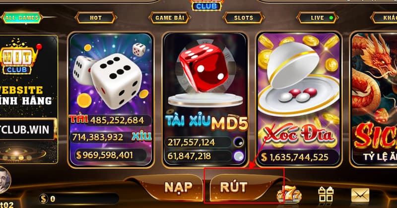 Rút tiền dễ dàng tại HitClub