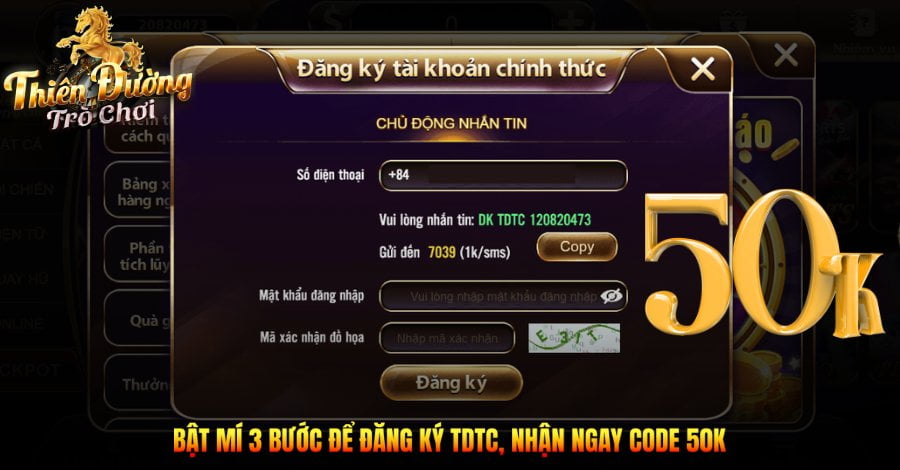 Bật mí 3 bước để đăng ký TDTC, nhận ngay code 50K