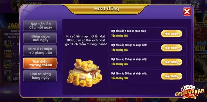 68 game bài - Cổng game chơi vui đổi thưởng lớn 2 Nạp tiền 68gamebai thành công, tham gia nhận khuyến mãi ngay