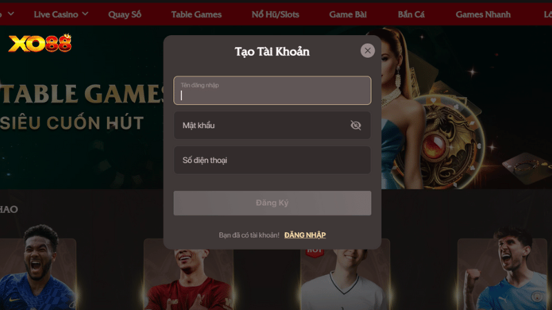 Các bước đăng ký trải nghiệm game cá cược Xo88