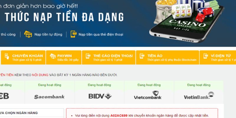 Tổng hợp lý do bạn nên lựa chọn Five88 để Nạp tiền
