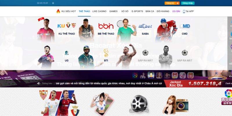 Những sảnh cược chất lượng tại thể thao Kubet88