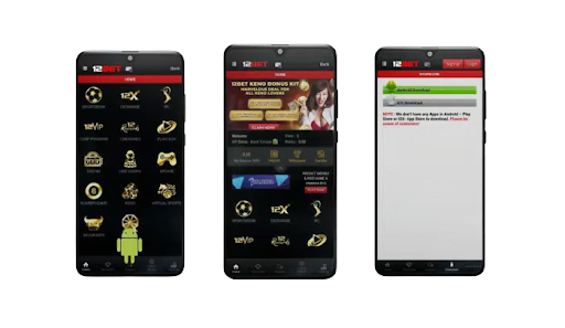 Giao diện app 12Bet trên Android