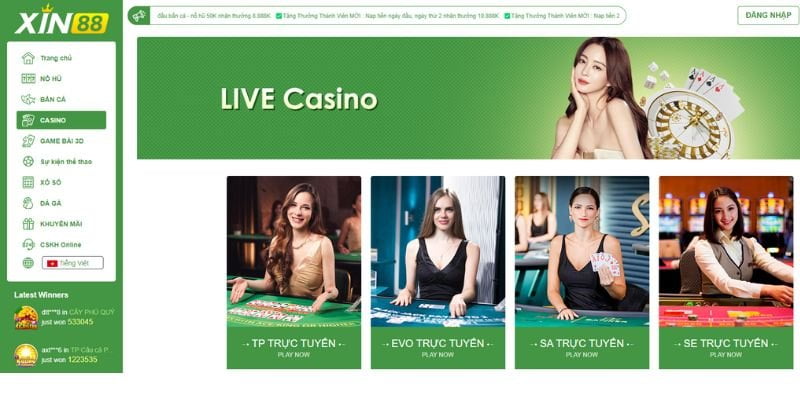 Casino trực tuyến Xin88 bùng nổ cảm xúc