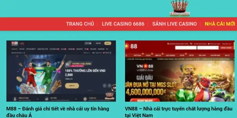 Chuyên mục nhà cái mới tại casino online