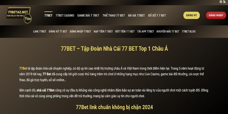 Giới thiệu nhà cái 77Bet - Địa chỉ cá cược vô cùng uy tín! 