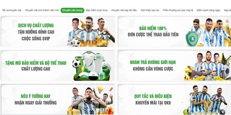 Nhóm khuyến mãi chung tại OK9