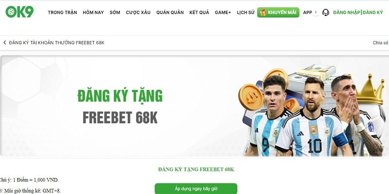 Khuyến mãi OK9 cho tân thủ