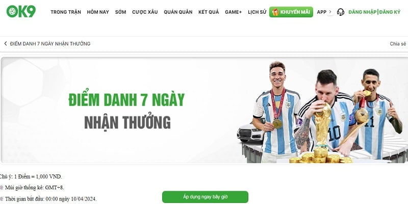 Các chương trình khuyến mãi OK9 khác