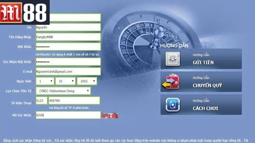 Quy trình tiến hành đăng ký M88.