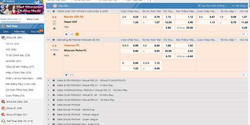 Thể thao NEW88 có đa dạng kèo cược để lựa chọn