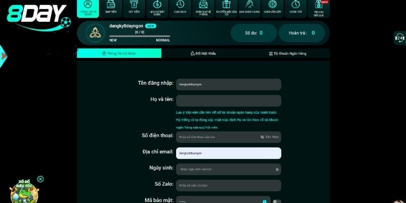 Mỗi thành viên chỉ được phép tại một tài khoản tại cổng game