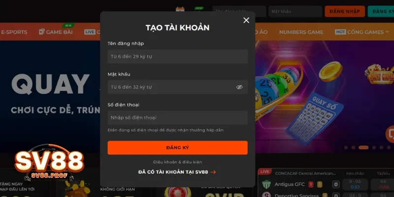 Hướng Dẫn Đăng Ký SV88 Cho Người Chơi Mới