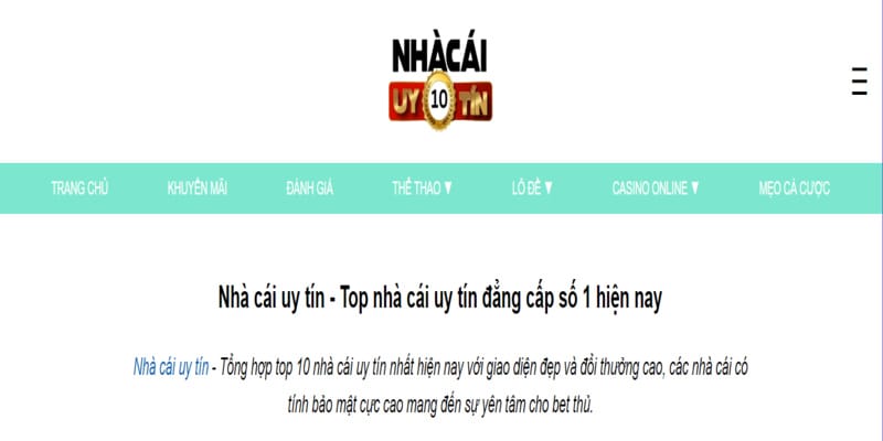 Nhà cái uy tín