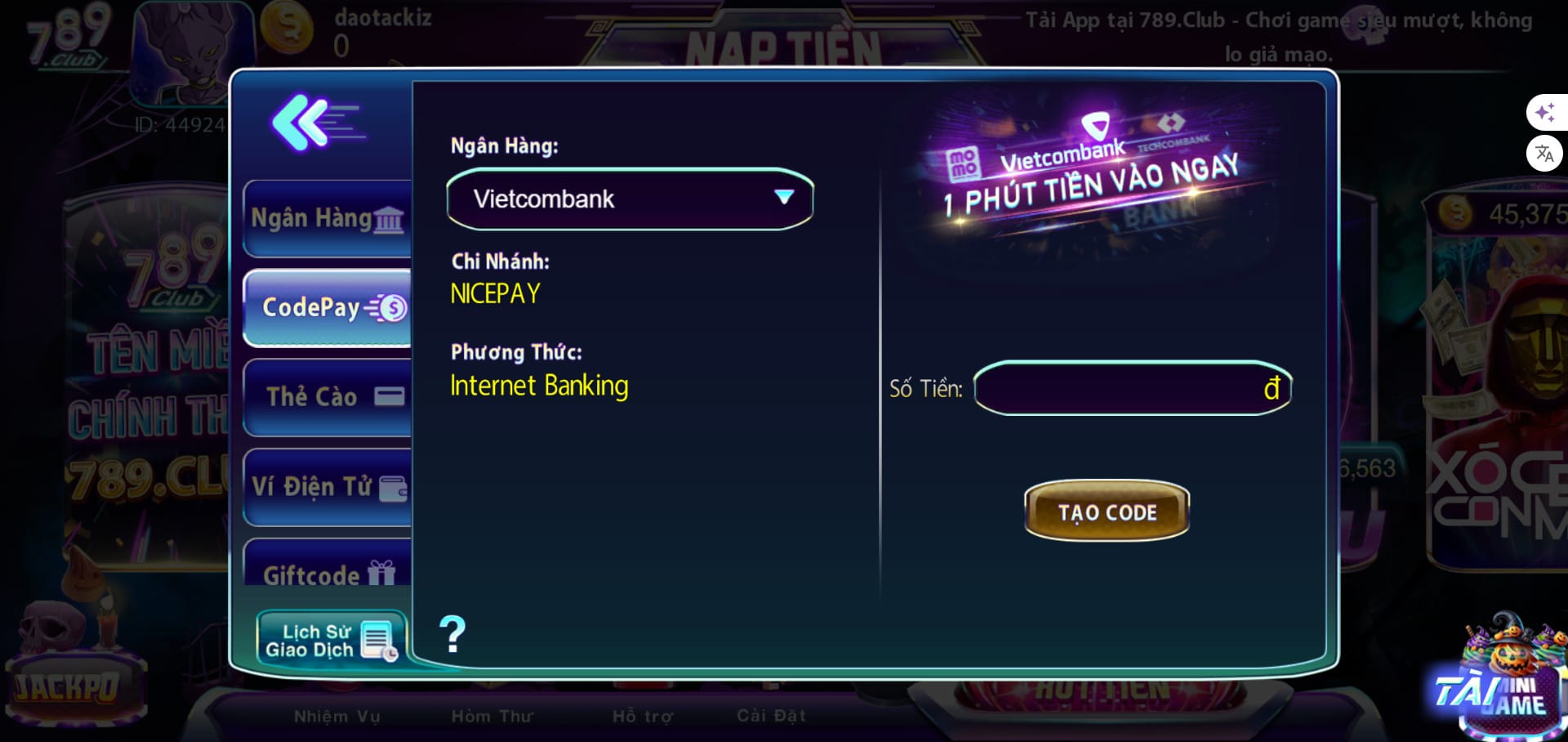 Nạp Tiền Qua CodePay – Giải Pháp Tiện Lợi