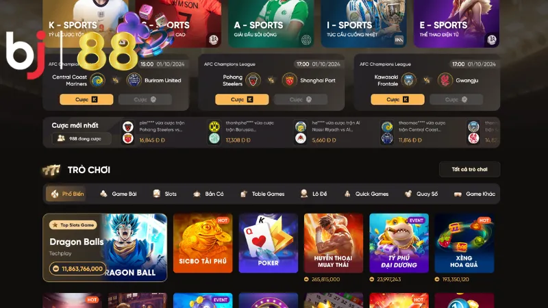 Kho game BJ88 đồ sộ nhất nhì trên thị trường 