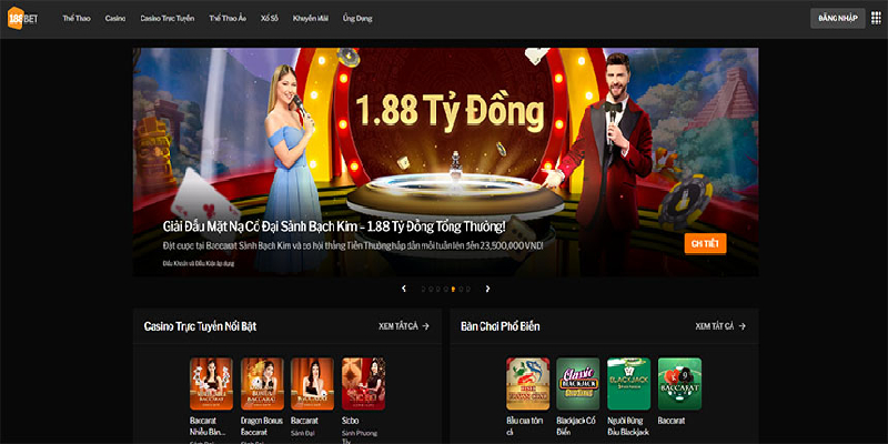 188Bet Casino là sân chơi game bài đổi thưởng uy tín, chuyên nghiệp