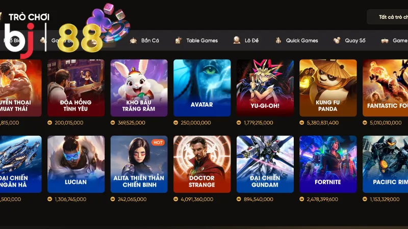Slots game BJ88 với tỷ lệ cược cạnh tranh