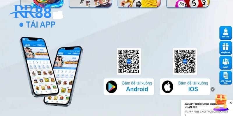 Thao tác tải App rr88 trên cả hệ điều hành iOS và Android đều thực hiện dễ dàng