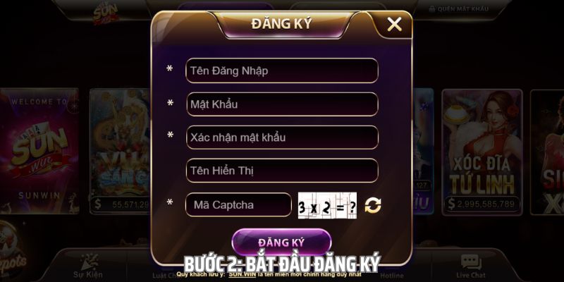 Quy trình đăng ký Sunwin nhanh chóng bởi bạn chỉ cần điền đầy đủ thông tin