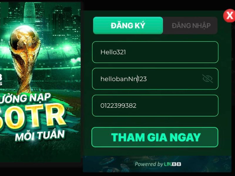 Truy cập trang web chính thức để đăng ký UK88