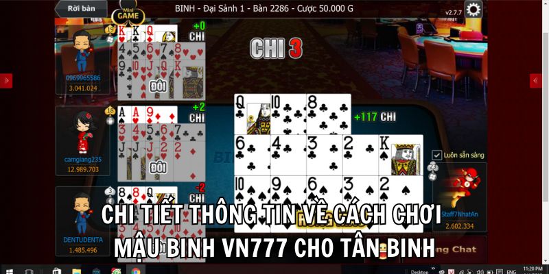Chi tiết thông tin về cách chơi mậu binh Vn777 cho tân binh