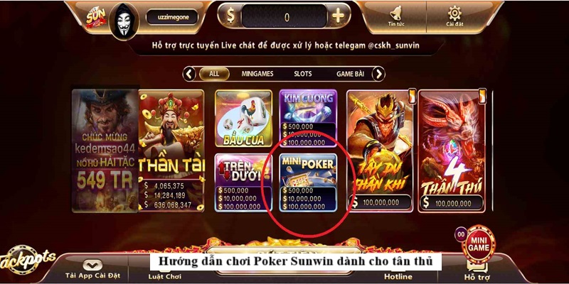Hướng dẫn chơi Poker Sunwin dành cho tân thủ