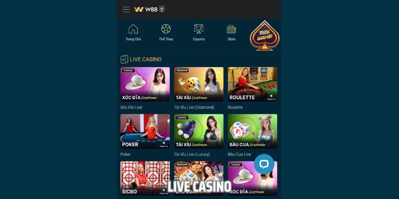 Live Casino là sản phẩm giải trí ăn khách nhất tại đây