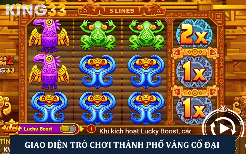 Giao diện bắt mắt của game Thành phố vàng cổ đại