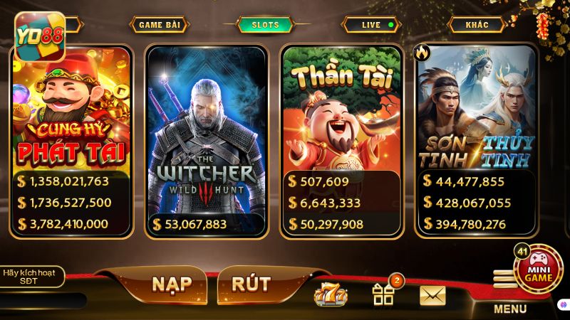 Sảnh slots Yo88 luôn thu hút đông đảo cược thủ tham gia
